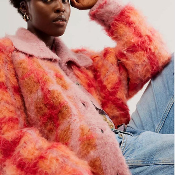 Free People Harper Cardi Cardigan Sweater in Cinnamon Spice Combo XS/S - Picture 9 of 11